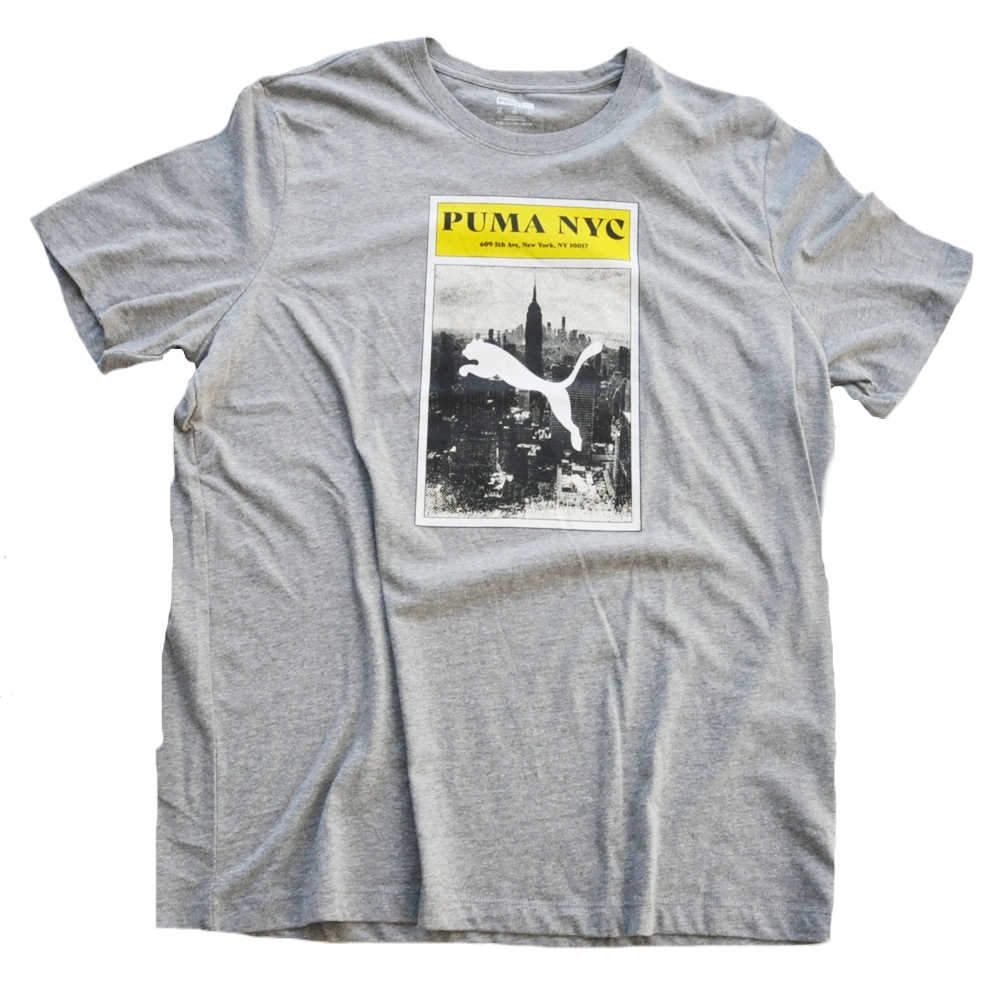 PUMA / プーマ THE PUMA STORE NYC PHOTO PUMA LOGO NYC LIMITED T-SHIRTS GRAY XL