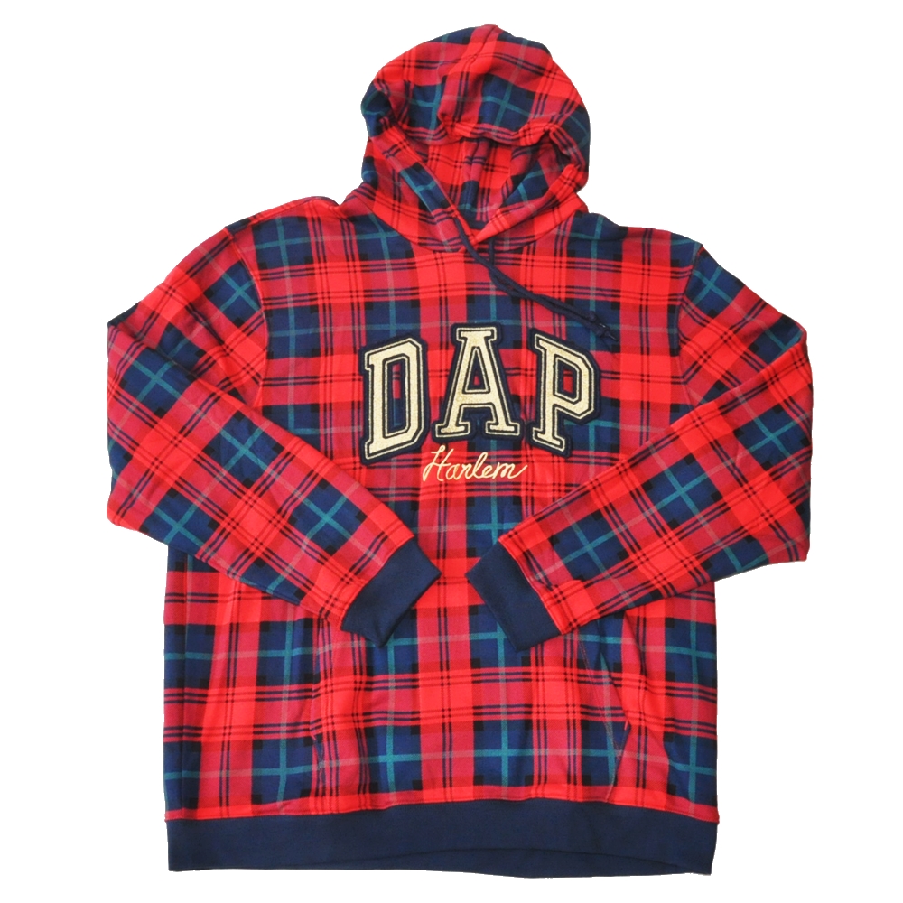 GAP / ギャップ GAP×DAPPER DAN DAP HARLEM RED TARTAN CHECKED BLOCK SWEAT HOODIE