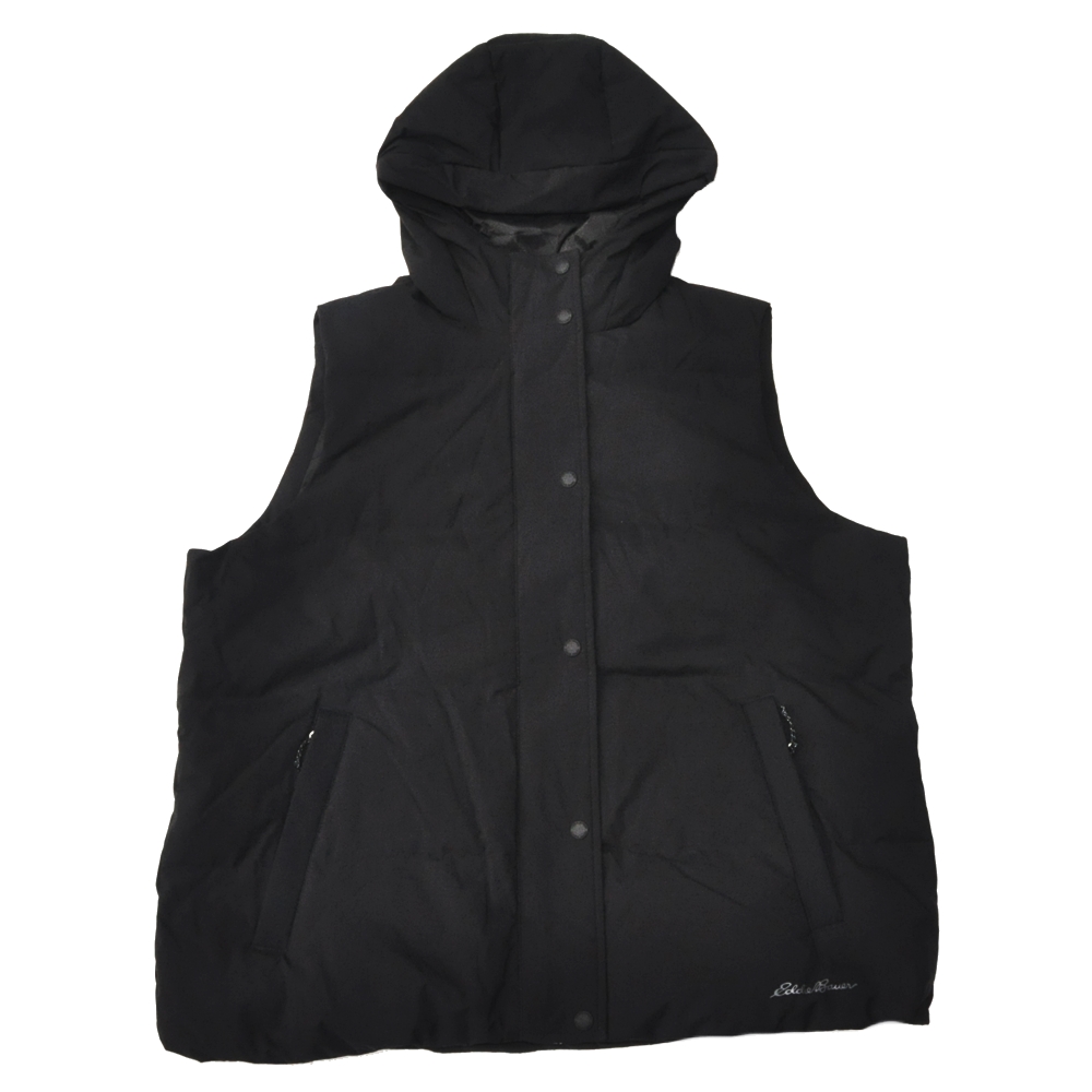 EDDIE BAUER / エディー・バウアー 550 FILL HOODIE DOWN VEST BLACK | ストリートスタイルのセレクトストア | TUNNEL STORE - トンネルストア