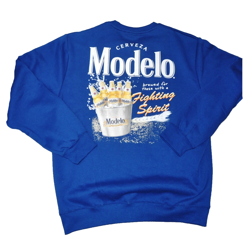 MODELO / モデロ CERVEZA MODELO LOGO CREW NECK SWEAT BLUE