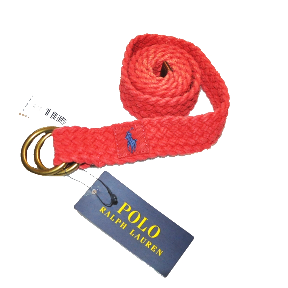 POLO RALPH LAUREN / ポロラルローレン PONY LOGO BRAIDED COTTON BELT RED